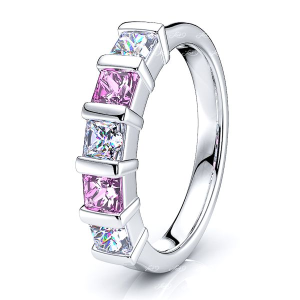 White Diamond and Pink Sapphire