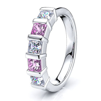 White Diamond and Pink Sapphire