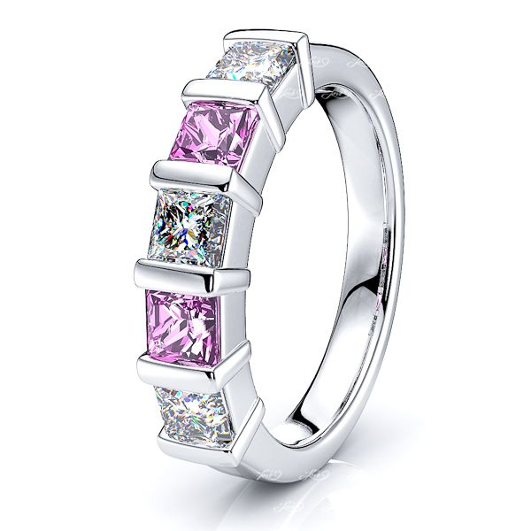 White Diamond and Pink Sapphire