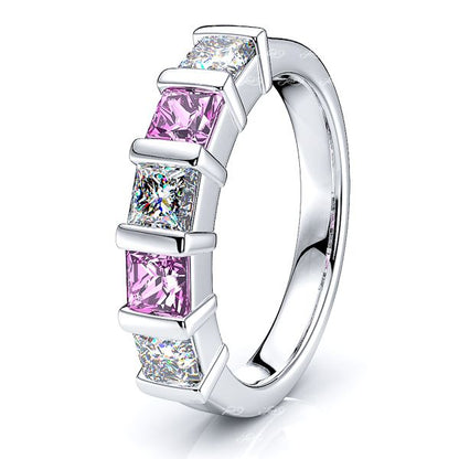 White Diamond and Pink Sapphire