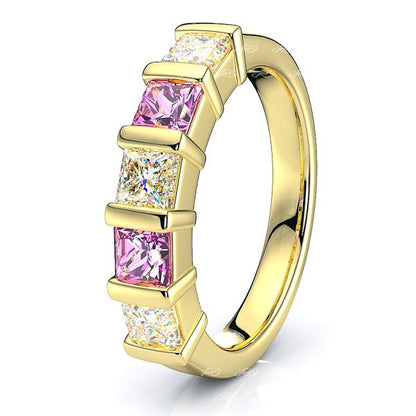 Yellow Diamond and Pink Sapphire