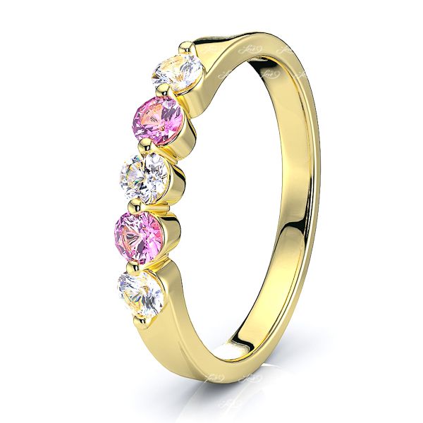 Yellow Diamond and Pink Sapphire