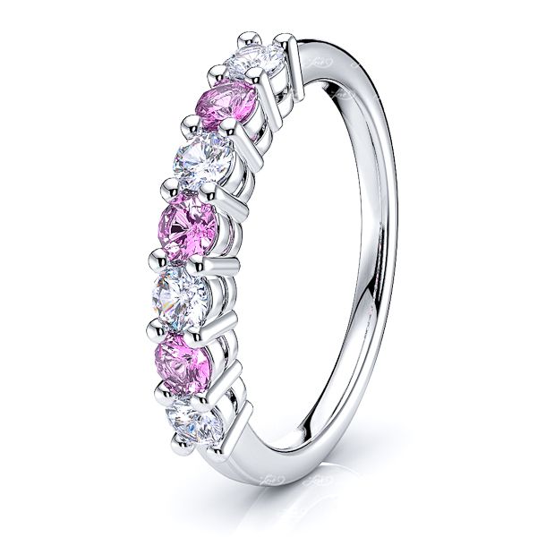 White Diamond and Pink Sapphire