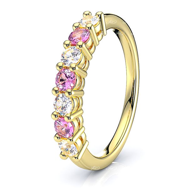 Yellow Diamond and Pink Sapphire