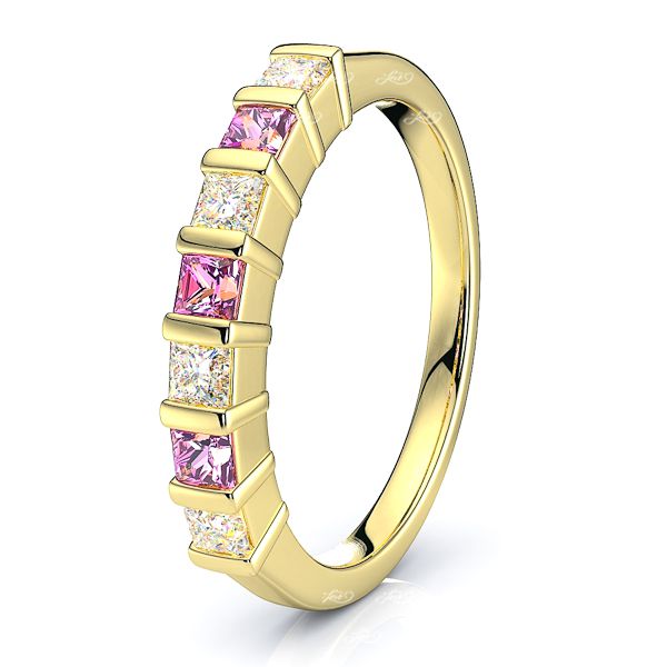 Yellow Diamond and Pink Sapphire