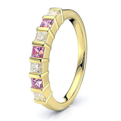 Yellow Diamond and Pink Sapphire