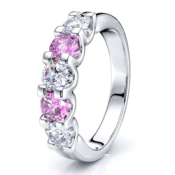 White Diamond and Pink Sapphire