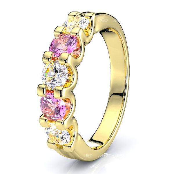 Yellow Diamond and Pink Sapphire