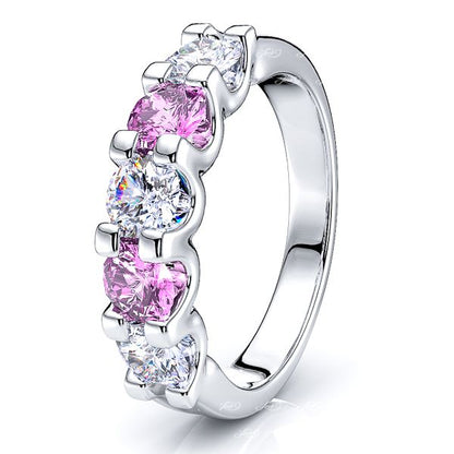 White Diamond and Pink Sapphire