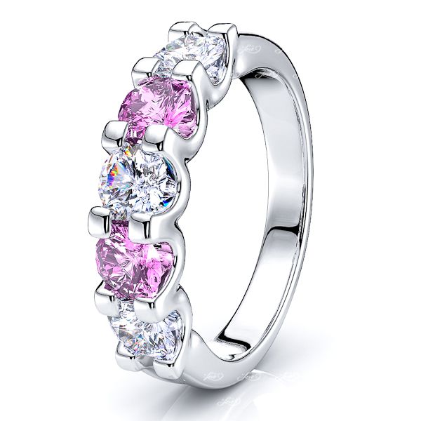 White Diamond and Pink Sapphire
