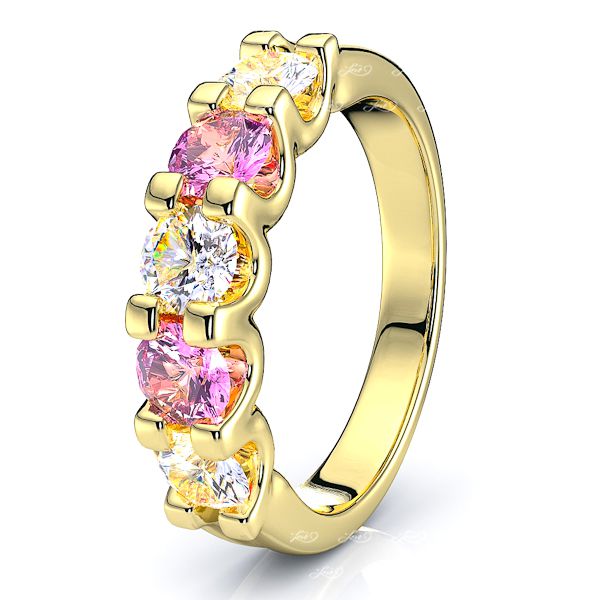 Yellow Diamond and Pink Sapphire