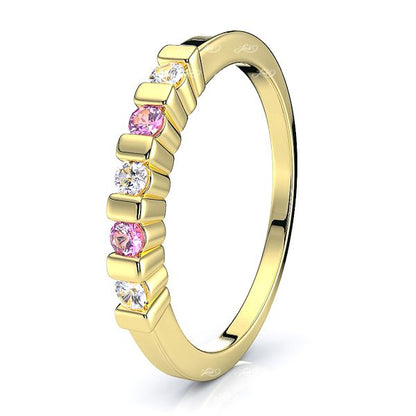 Yellow Diamond and Pink Sapphire
