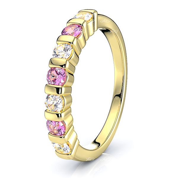 Yellow Diamond and Pink Sapphire