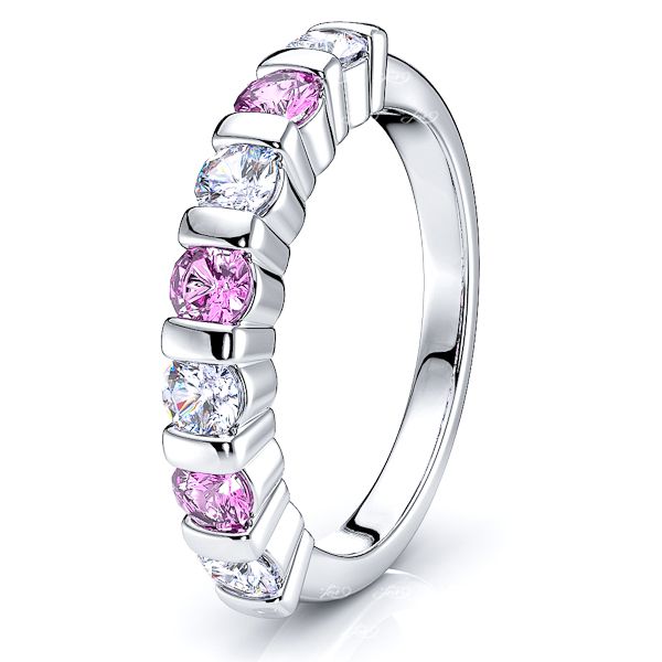 White Diamond and Pink Sapphire