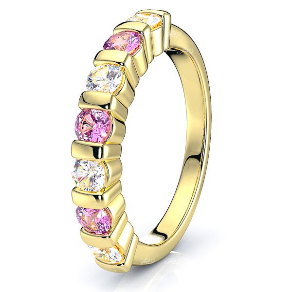 Yellow Diamond and Pink Sapphire