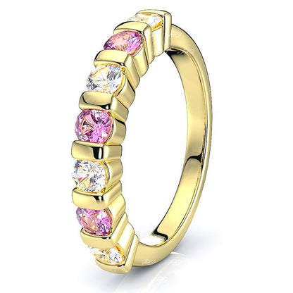 Yellow Diamond and Pink Sapphire