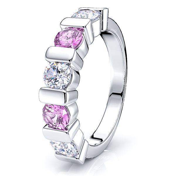 White Diamond and Pink Sapphire