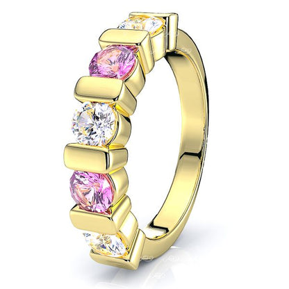 Yellow Diamond and Pink Sapphire