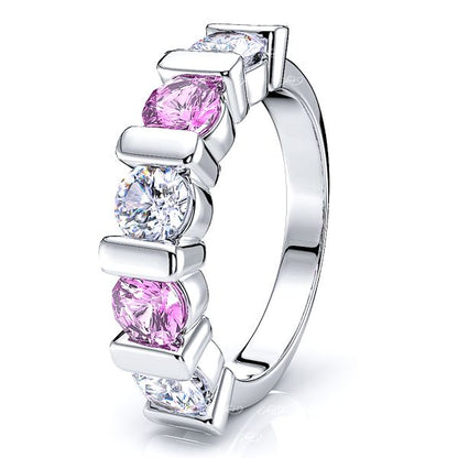 White Diamond and Pink Sapphire