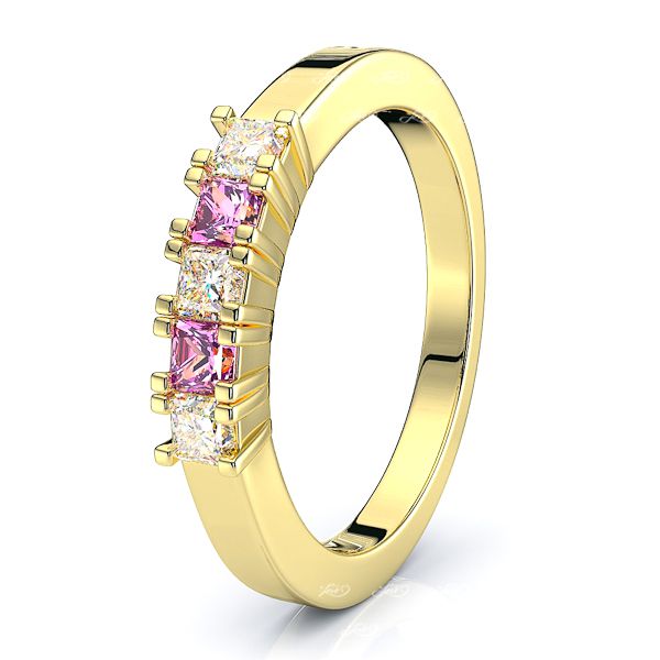 Yellow Diamond and Pink Sapphire