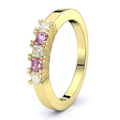 Yellow Diamond and Pink Sapphire