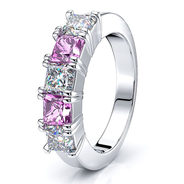 White Diamond and Pink Sapphire