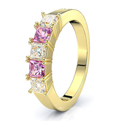 Yellow Diamond and Pink Sapphire