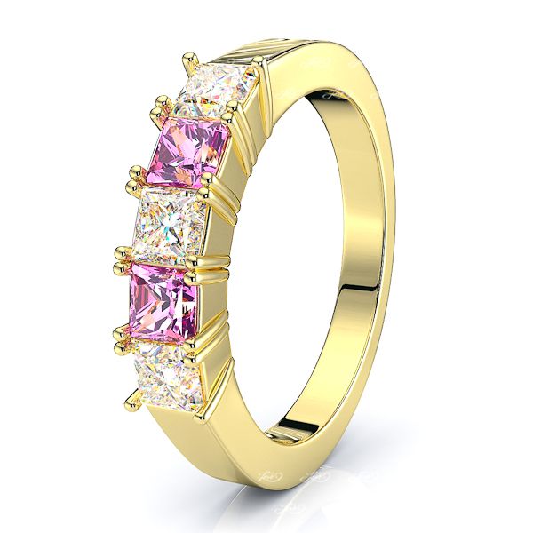 Yellow Diamond and Pink Sapphire