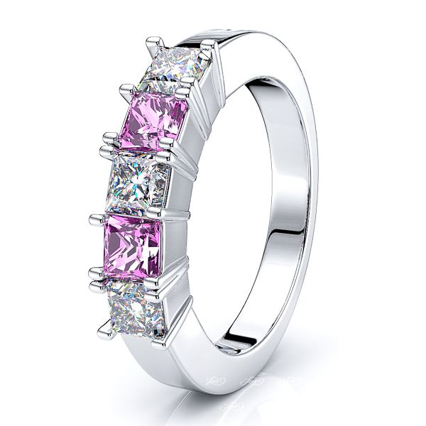 White Diamond and Pink Sapphire