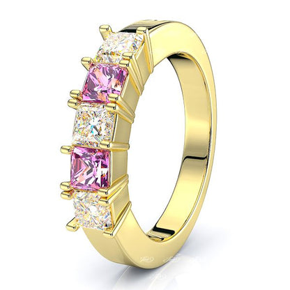 Yellow Diamond and Pink Sapphire