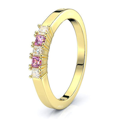 Yellow Diamond and Pink Sapphire