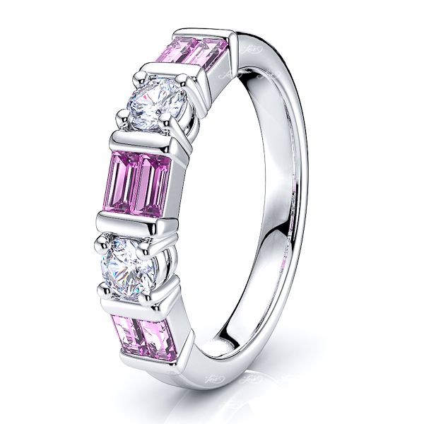 White Diamond and Pink Sapphire