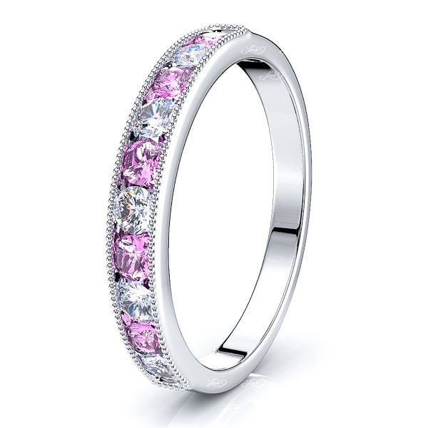 White Diamond and Pink Sapphire