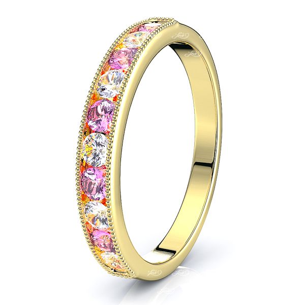 Yellow Diamond and Pink Sapphire