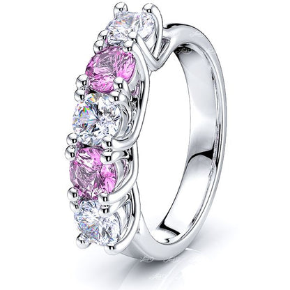 White Diamond and Pink Sapphire