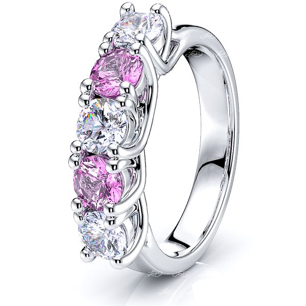 White Diamond and Pink Sapphire