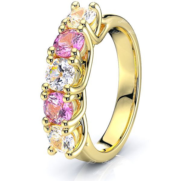 Yellow Diamond and Pink Sapphire