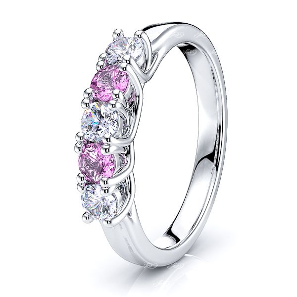 White Diamond and Pink Sapphire