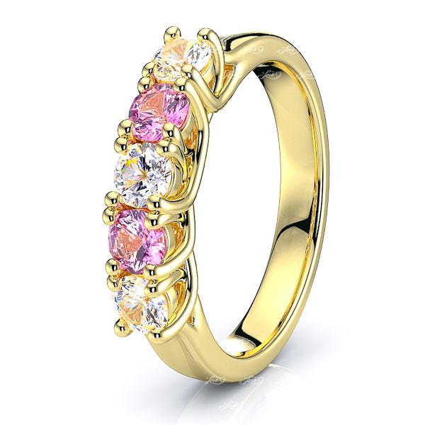 Yellow Diamond and Pink Sapphire