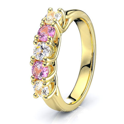 Yellow Diamond and Pink Sapphire