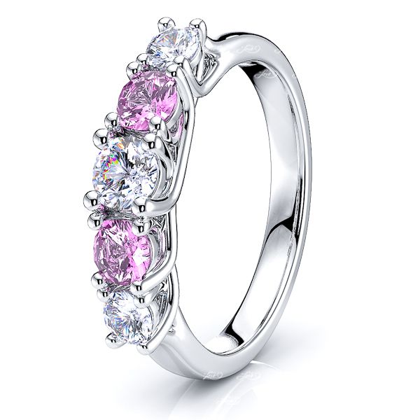 White Diamond and Pink Sapphire