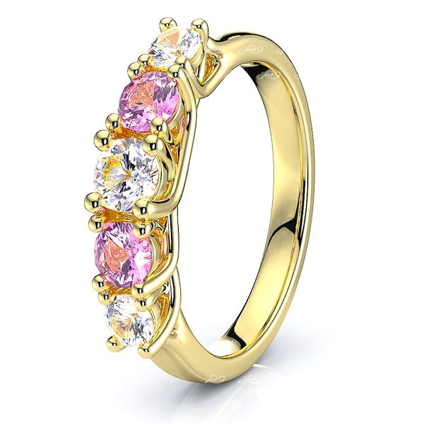Yellow Diamond and Pink Sapphire