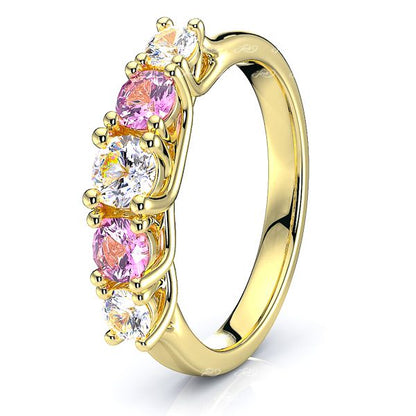 Yellow Diamond and Pink Sapphire