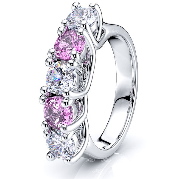 White Diamond and Pink Sapphire