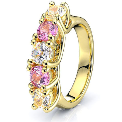 Yellow Diamond and Pink Sapphire