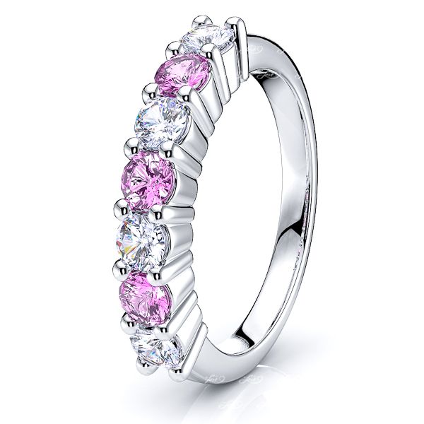 White Diamond and Pink Sapphire