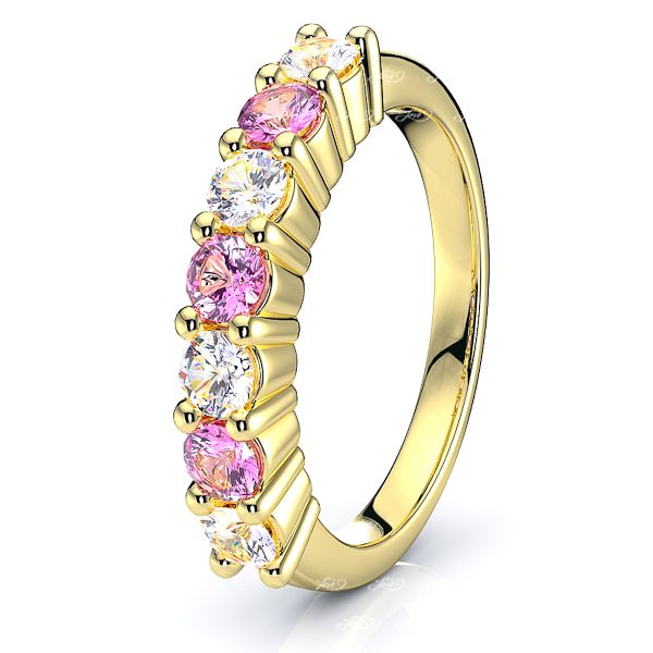 Yellow Diamond and Pink Sapphire