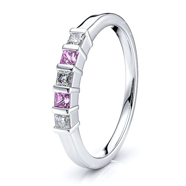 White Diamond and Pink Sapphire