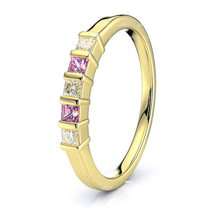 Yellow Diamond and Pink Sapphire