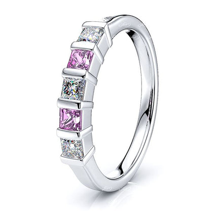 White Diamond and Pink Sapphire